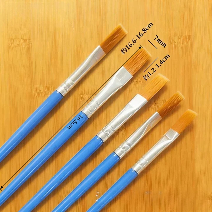 50 stuks schilderborstels set kunst rond plat haar nylon haar kwast voor olie acryl aquarel kinderen/kunstenaars/beginners/studenten