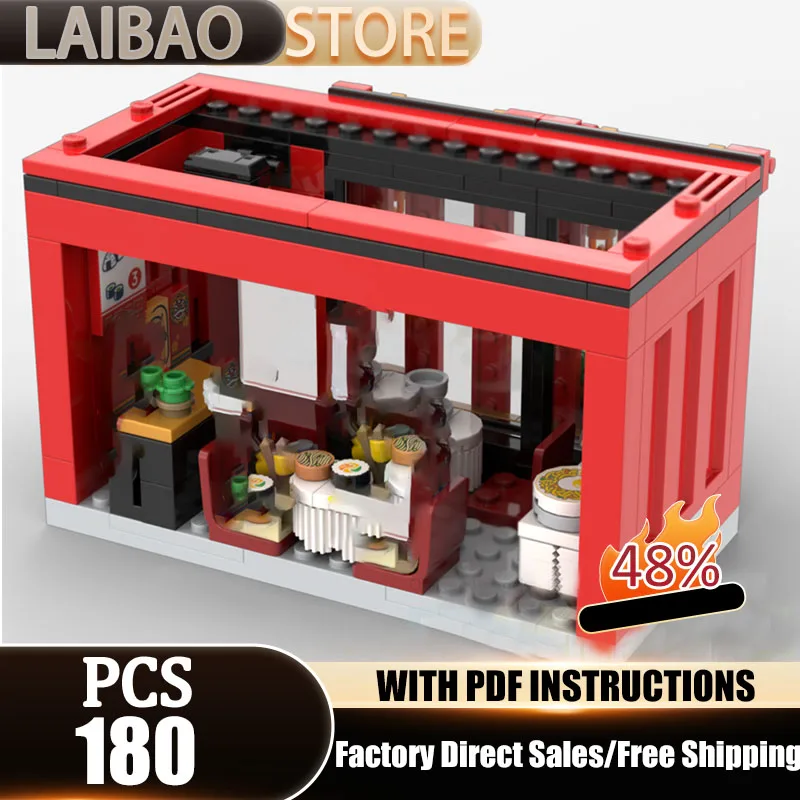 

City Building Model Moc Building Bricks Chinese Restaurant Module Technology Modular Blocks Gifts Christmas Toys Sets Assembly