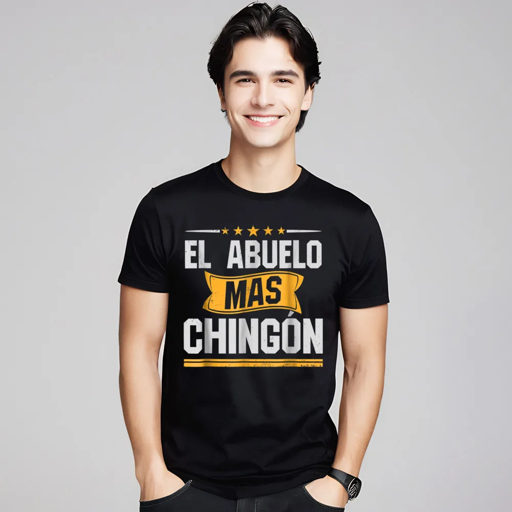 Classic El Abuelo Mas Chingon T Short Sleeve T-shirts VALENTINE DAY Crewneck Cotton Fabric Tops & Tees for Men T Shirt Design