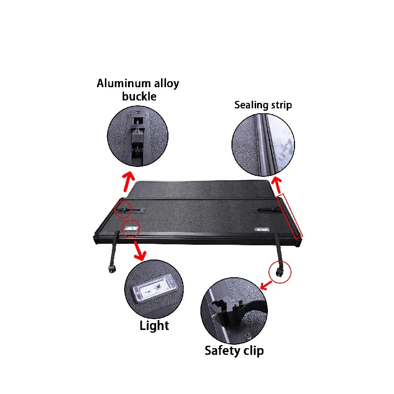 Factory Direct Retractable Roll Up Roller Shutter Tonneau Cover, Custom Fit Pickup Truck Bed Accessory