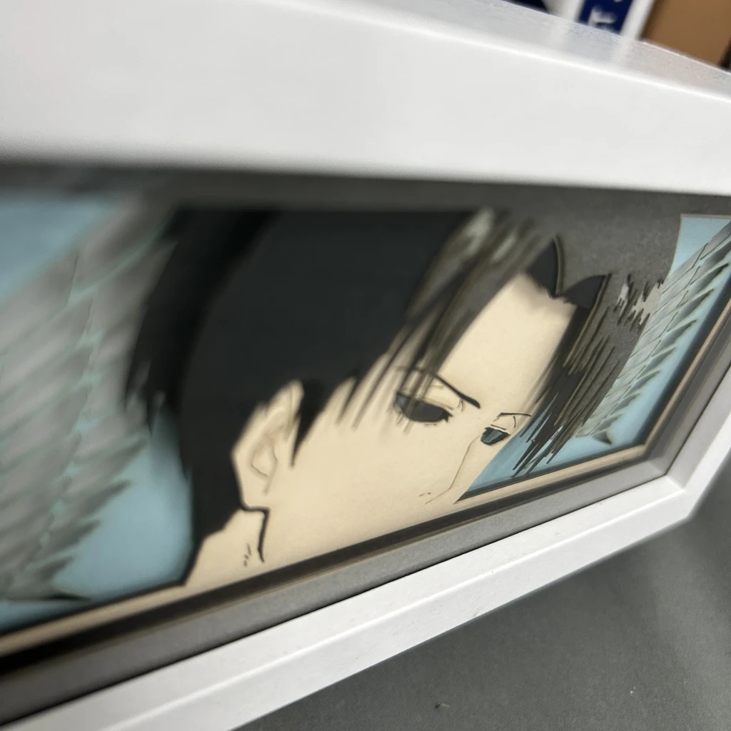 Paper Cut Shadow Lightbox Attack On Titan Room Decorations For Men Manga Desk Lamp Levi Face Eyes Anime Decor Gift For Boyfriend