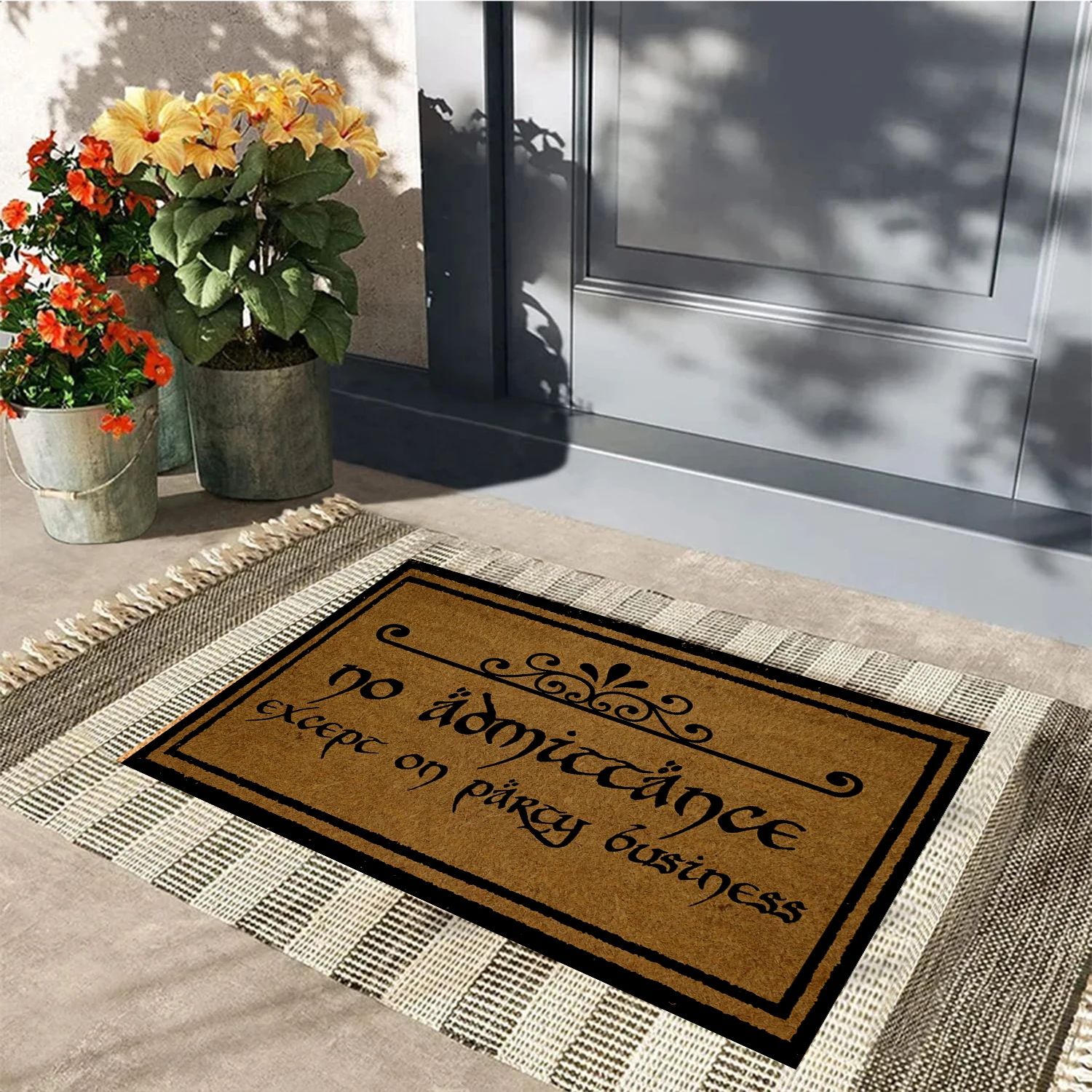 No Admittance Except On Party Business Doormat Rubber Bathroom Kitchen Mat Garden Garage Door Floor Mat Non-Slip Carpet Entrance