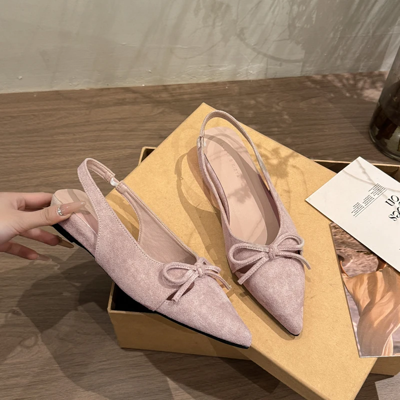 

French Style Butterfly Knot Fairy Tale Women's Sandals Open Toe Outdoor Wear Microfiber Upgraded Version Summer New Arrival