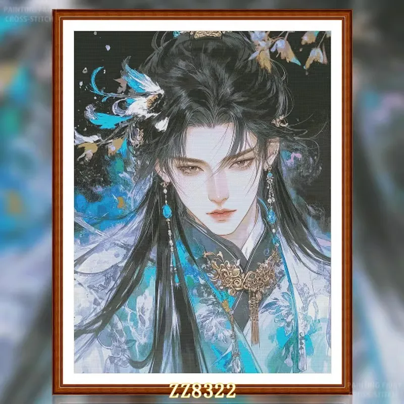 

ZZ8322 - Ancient style man 14CT 16CT 18CT Stamped Cross Stitch DIY Set Chinese Pattern Kit Needlework Embroidery 138 Colors