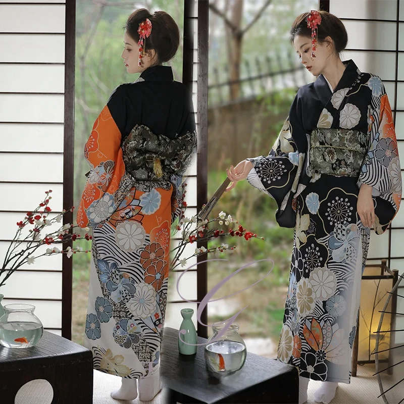 

Sexy Black Kimono Women's Traditional Costume Japanese Style Mythical Girl Modified Classic Design Polyester Blend Summer New...