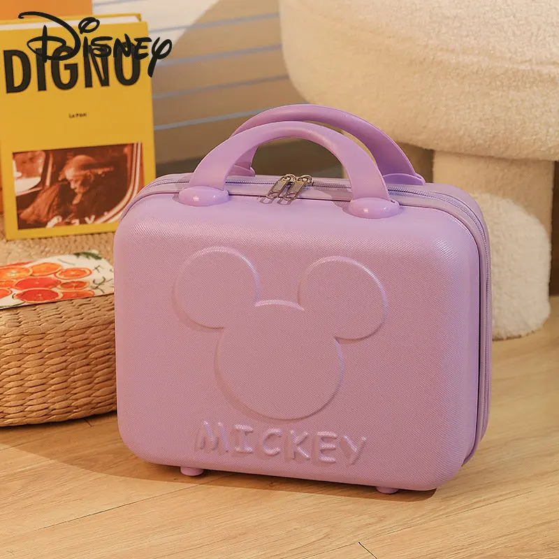 Disney-estuche de viaje portátil de Mickey, estuche de maquillaje de alta calidad a la moda, caja de almacenamiento de equipaje de negocios de gran