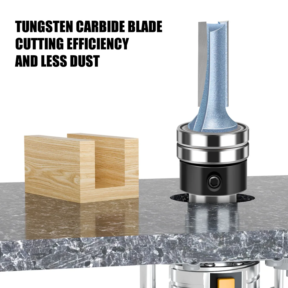 1PCS 1/2 In 12mm Shank Cutter Router Bit Trimming Woodworking Milling Cutter Dual Blades