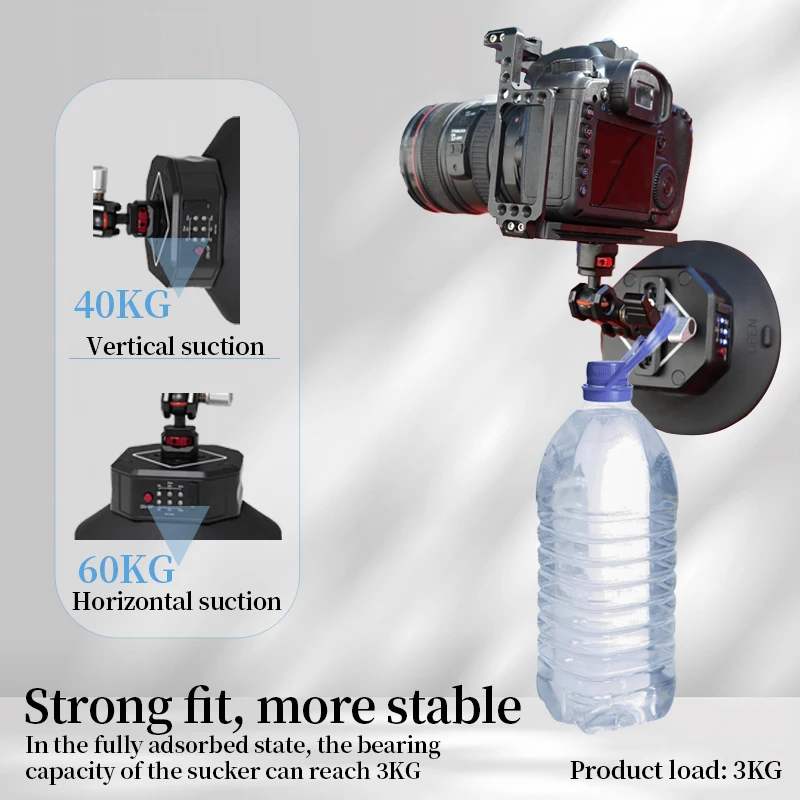 دليل كاميرا السيارة شفط كأس سبائك الألومنيوم قاعدة شفط كأس الزجاج مصاصة مضخة تفريغ شفط كوب ، الكهربائية التلقائي مصاصة