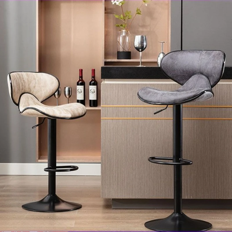 

Restaurant Bar Chair Lift High Stool Household Rotating Backrest Bar Stool Checkout Page Chair Front Desk Commercial High Chair
