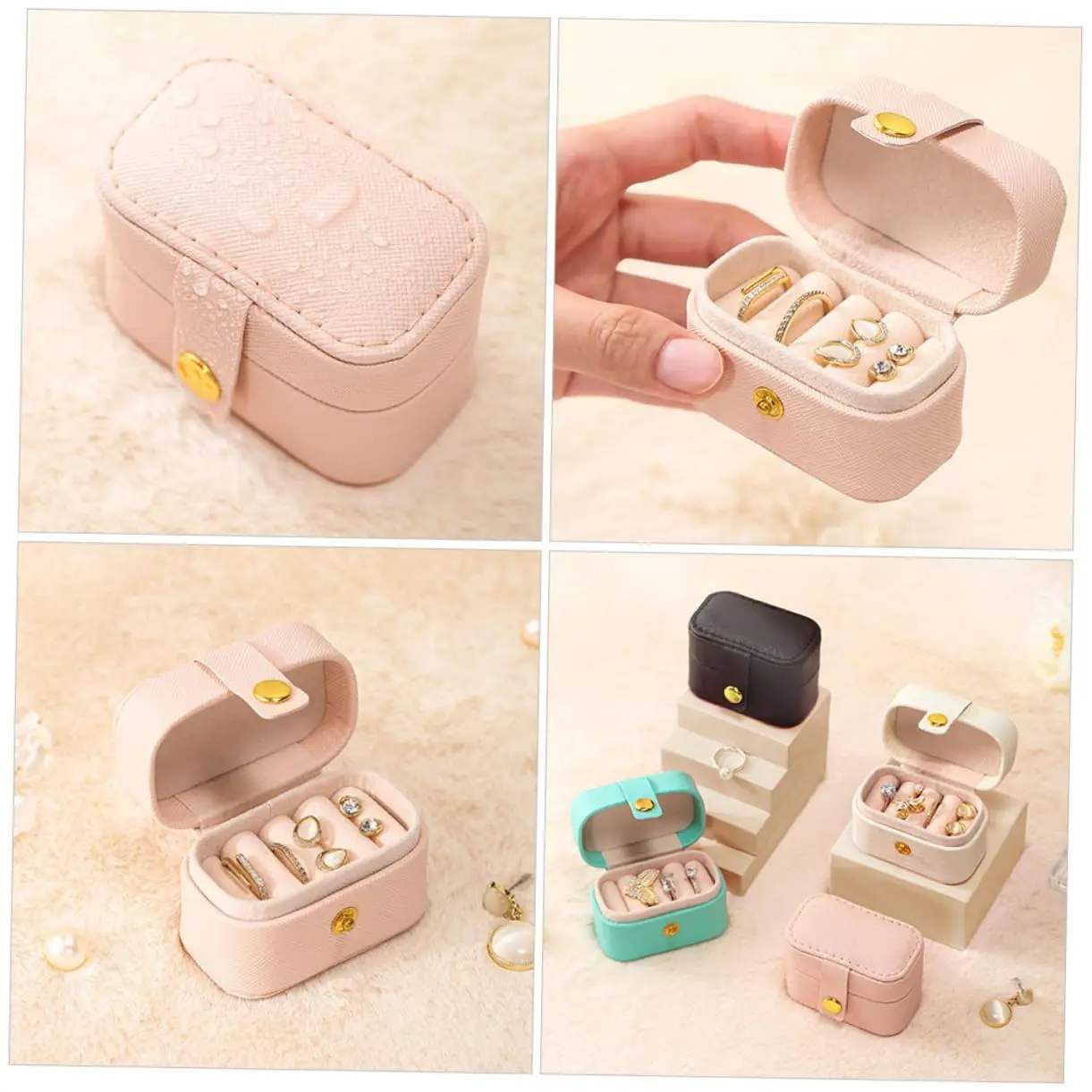 Ring Storage Box Earrings Jewelry Case Jewelry Case for Travel Ring Travel Case Portable Ring Women\'s Band Rings Desktop Storag