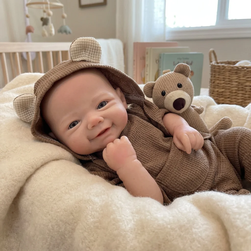 16 Inch Vivienne Full Body Silicone Reborn Doll Hand Painted Soft Touch Collectible Art Ornament Home Display Holiday Birthday Gift