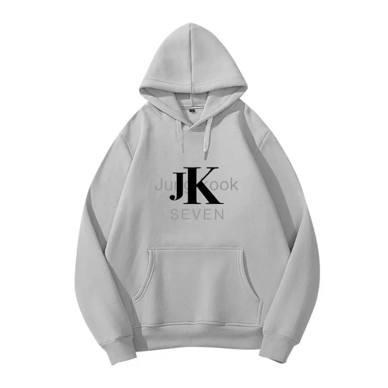 Men\'s and Women\'s Sweater Kpop SEVEN JUNGKOOK JK Letter Pattern Cotton Pullover Casual Women\'s Men\'s Hoodie Autumn Dress