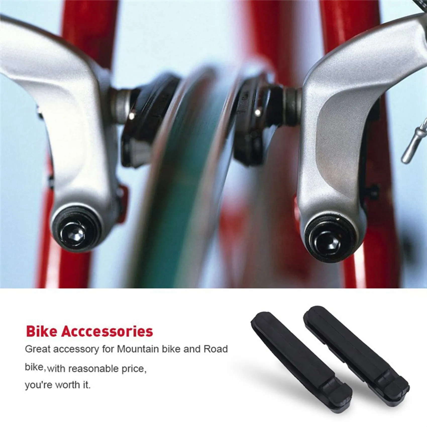 

AU-3 Pairs Road Bike Brake Pads Shoes for Alloy Rims Ultegra 105 Bicycle V Brake Shoes Bicycle Brake