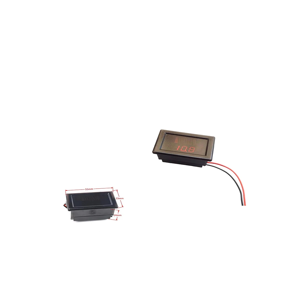 Waterproof 12-60V Battery Monitor 8-Segment LED Voltage Detector Reverse Polarity Protection For Lithium Battery