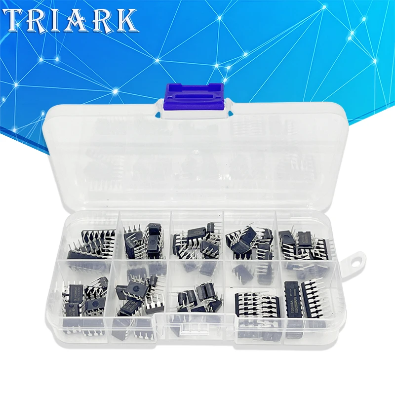 85PCS Electronic Component Assortment Kit LM324 LM393 LM358 LM386 UA741CP NE555 NE5532 PC817 ULN2003AN ULN2803APG DIP 10Values