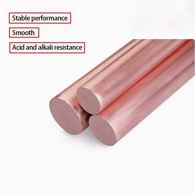 T2 Pure Copper Round Bar 10/12/14/15/16/18/20/22/25/28/30/32/35-40mm Diameter 100/200/250/300mm Length Solid Rod Stock