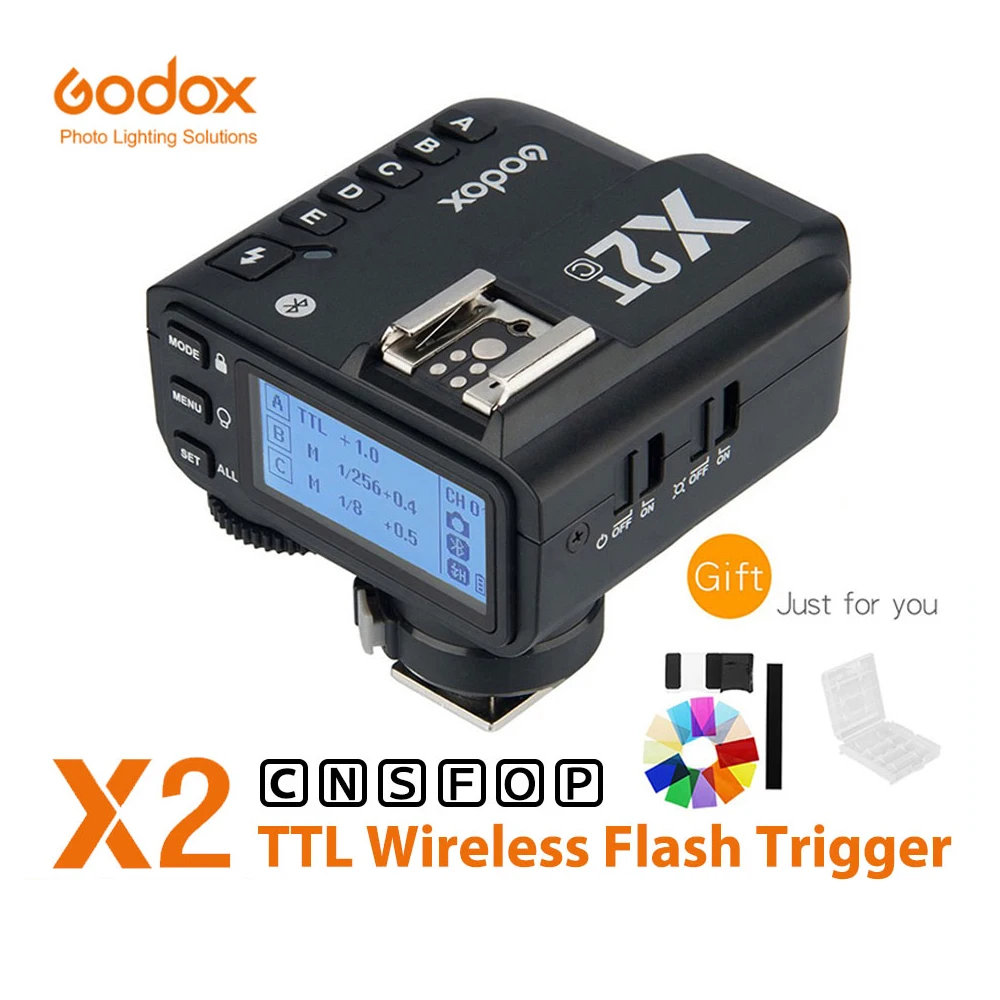 

Godox X2 Trigger X2T-C X2T-N X2T-S X2T-F X2T-O TTL HSS 1/8000s Wireless Flash Transmitter for Canon Nikon Sony Fuji Olympus