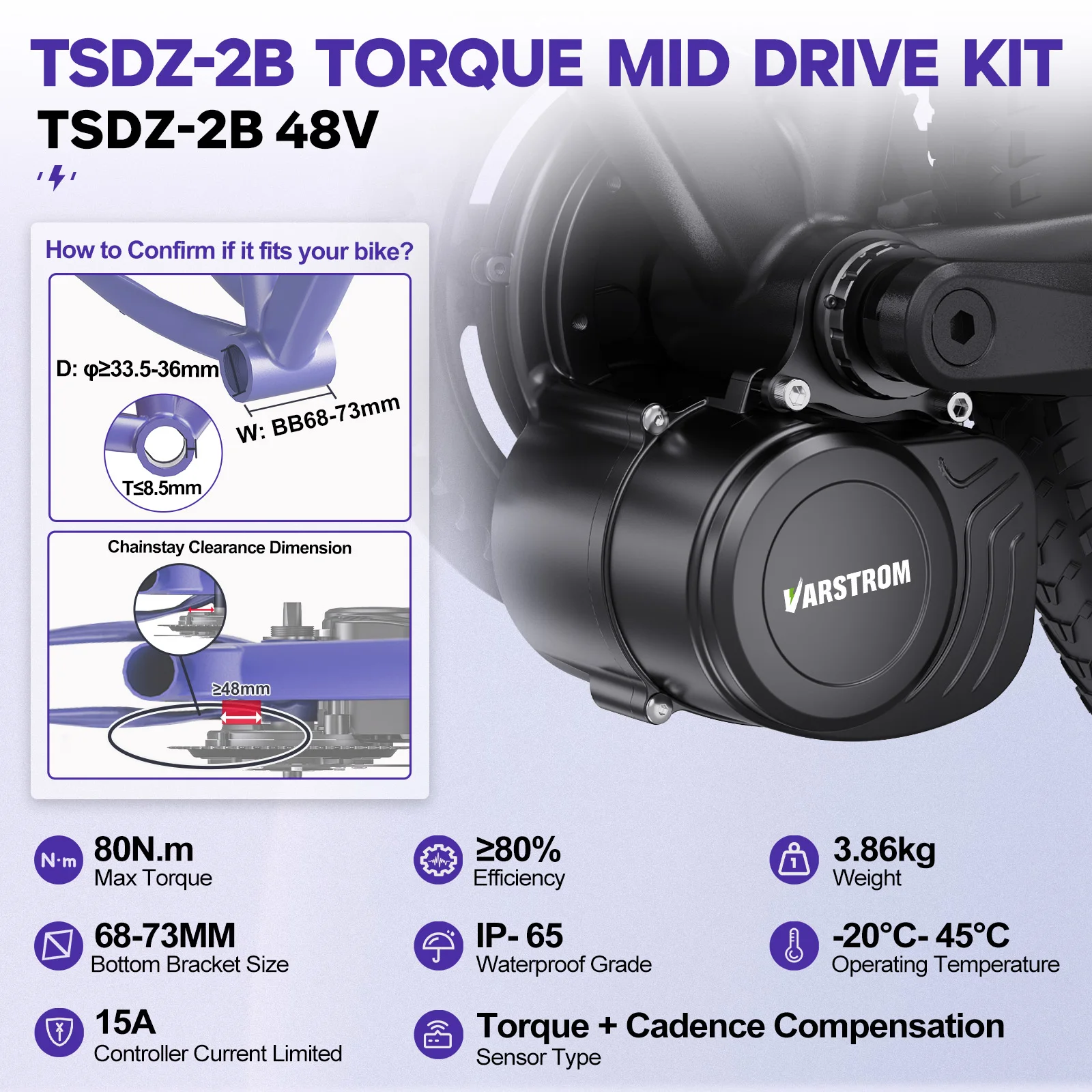 [미국 배송] Varstrom TSDZ2B Z8 TSD - Side Hung Mid Drive Motor Kit 리뷰 및 가격