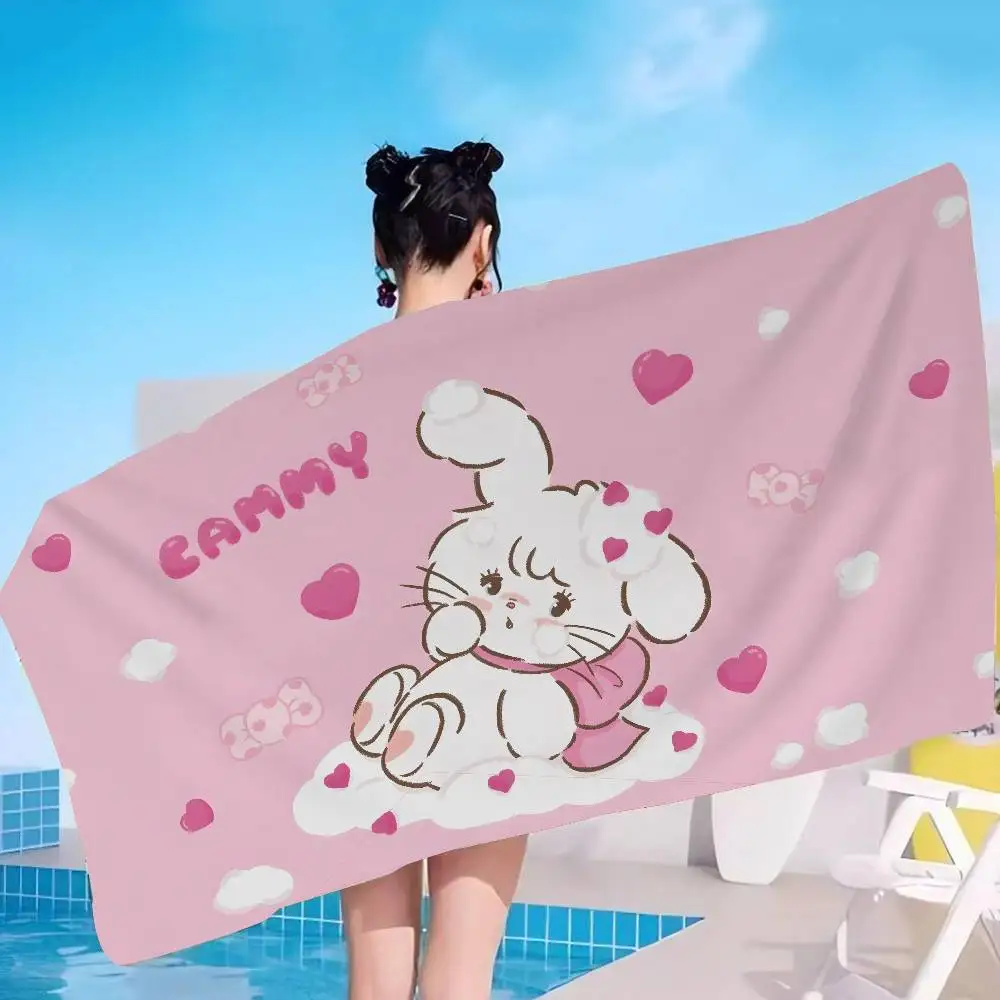 Cute M-Mikko I-Illustrations Microfiber Beach Towel Absorbent Quick dry Soft Yoga Swimming Resort Mountain Climbing Towel