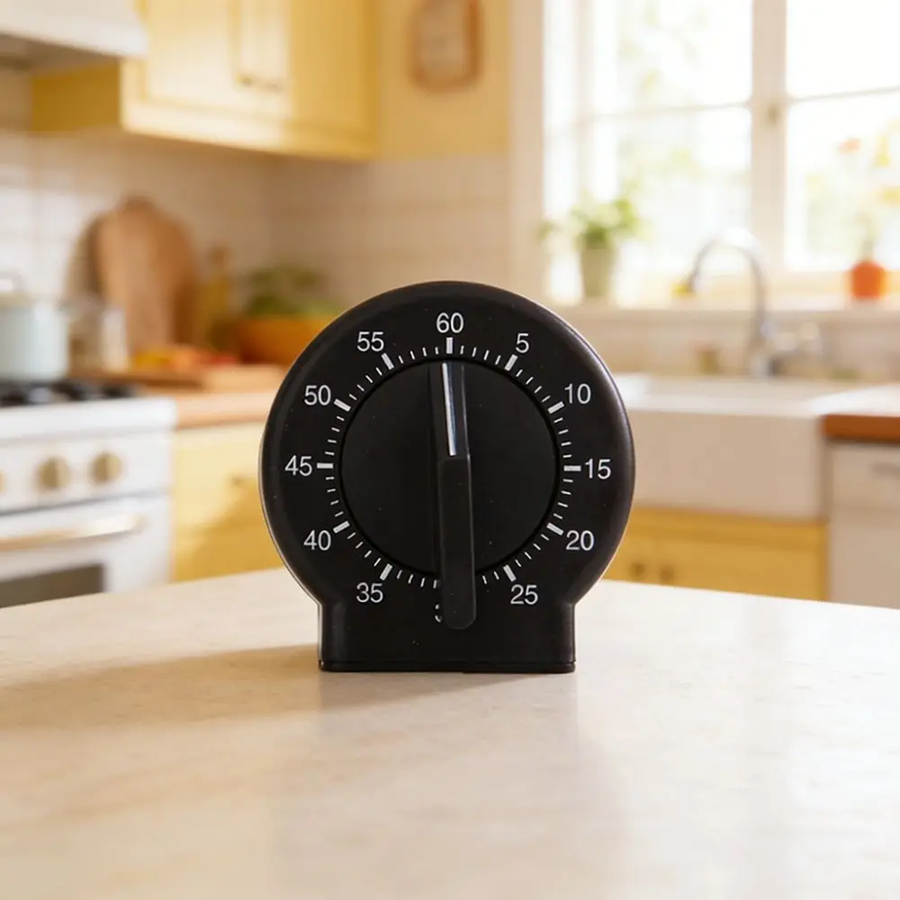 Loud Sound Mechanical Timer 60 Minute Round Kitchen Timer Lightweight Manual Operation Cooking Timer Frying Egg