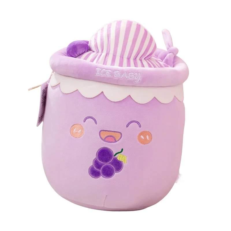 Vita reale Gelato Bubble Tazza di tè Peluche Cuscino di tiro Giocattolo Peluche Ciondolo di tiro Peluche Ripiene Gelato Tè al latte Cibo carino Sof