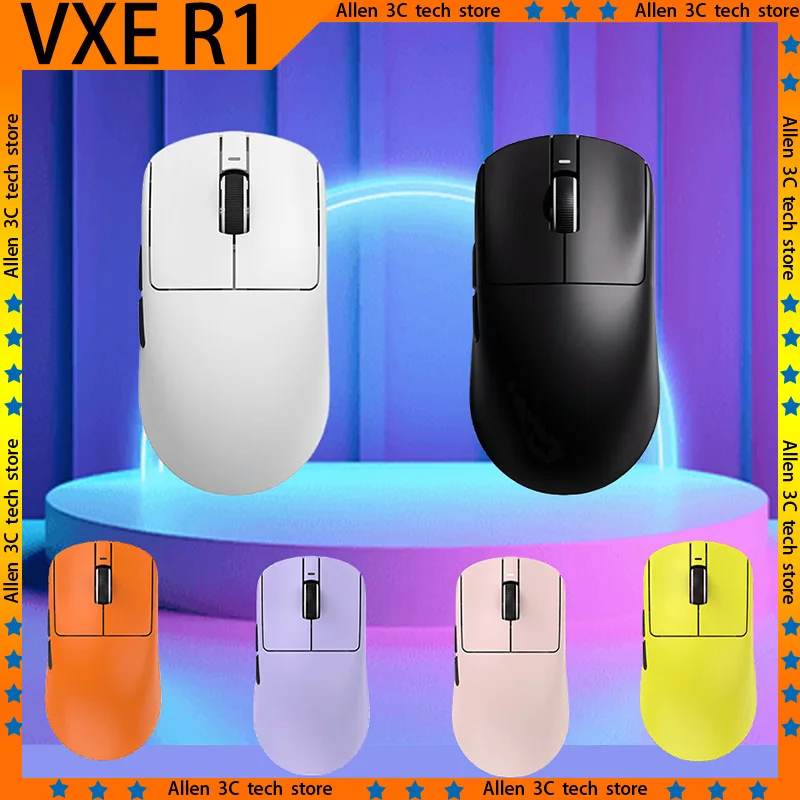 

Игровая мышь VXE Dragonfly R1, беспроводная, 2,4G, два режима PAW3395 Nordic 52840, FPS с низкой задержкой, ноутбук, офисная геймерская игровая мышь для ПК