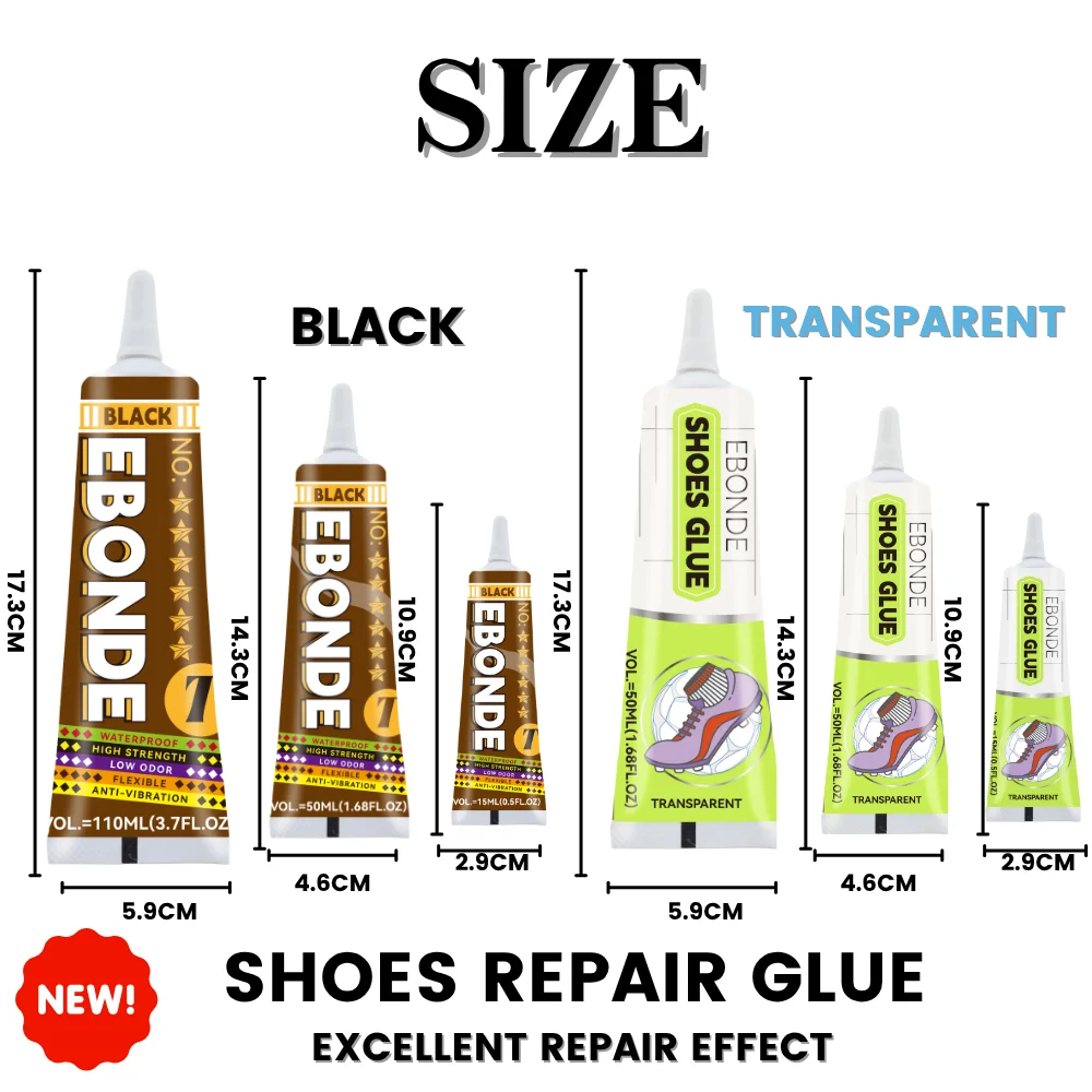 Super Strong Shoe Glues DIY Repairing Adhesive Universal Waterproof Washable for Sneakers Boot Leather Fast Repair Glue 15/50mL