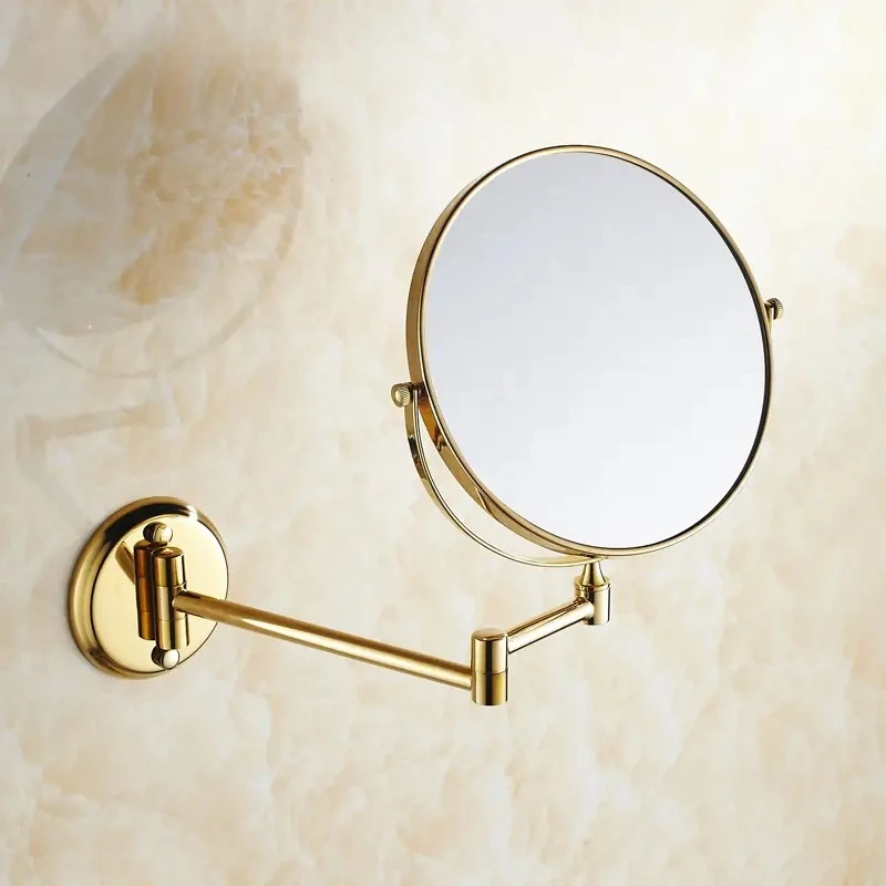 

High Quality Bathroom Mirror Wall Mounted Bathroom Makeup Mirror Extending Folding Double Sided Bathroom Mirror Rotating
