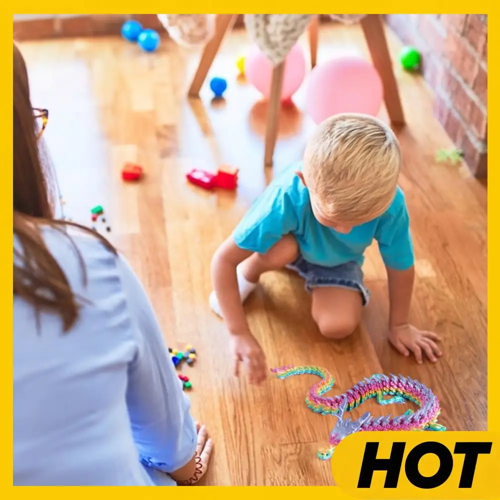 

2Pcs 3D Printed Full Articulated Dragon Model Wear Resist Rotatable Articulated Dragon Model Multi-Purpose for Home Office Decor