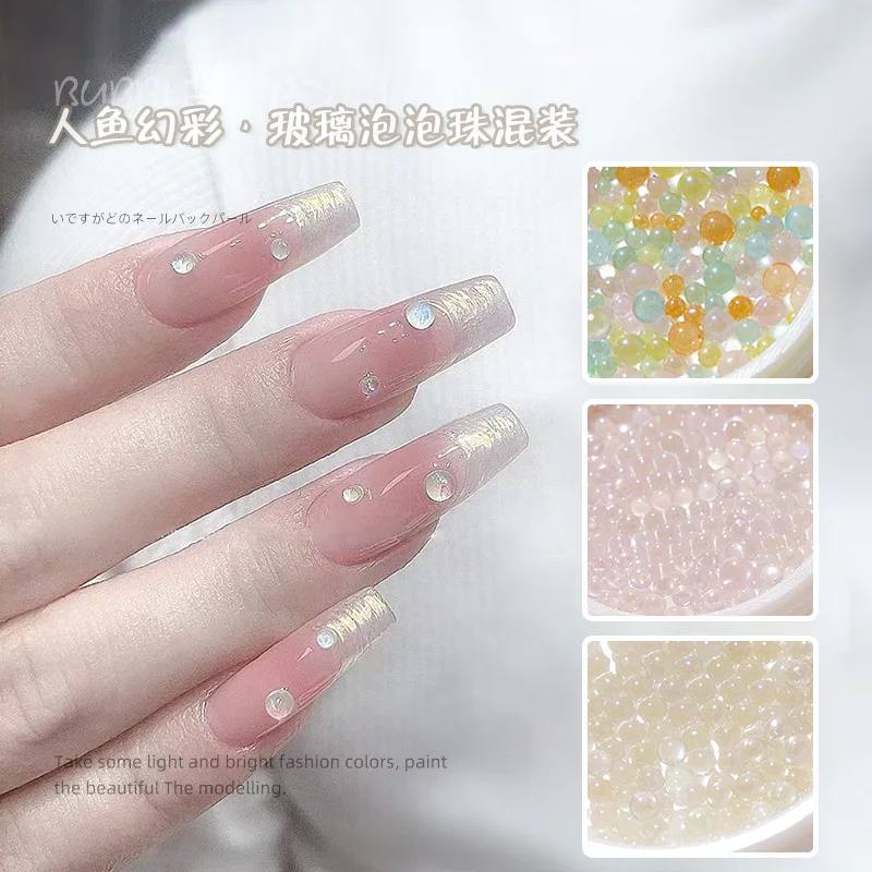 

Cute Nail Art Accessories Dreamy Resin Mermaid Bubble Beads Sweet Colorful Korean Decorations Manicure Tools Supplies Wholesale