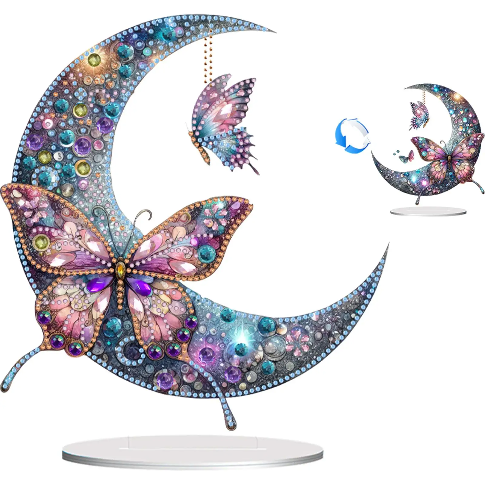 

Acrylic 2D/Flat DIY Diamond Painting Desktop Ornaments Kit 5D Diamond Art Tabletop Decorations for Home Office Desktop Decor