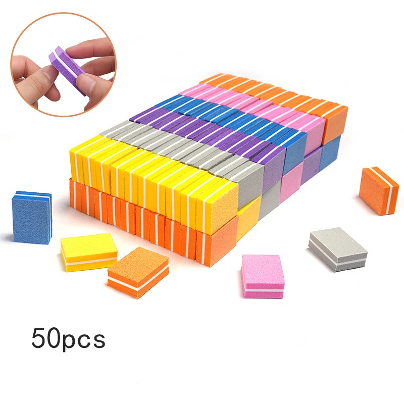 

50Pcs Mini Buffing Sanding Files Block Pedicure Manicure Care Nail Art Buffer Polish Manicure Pedicure Nail File Nail Art