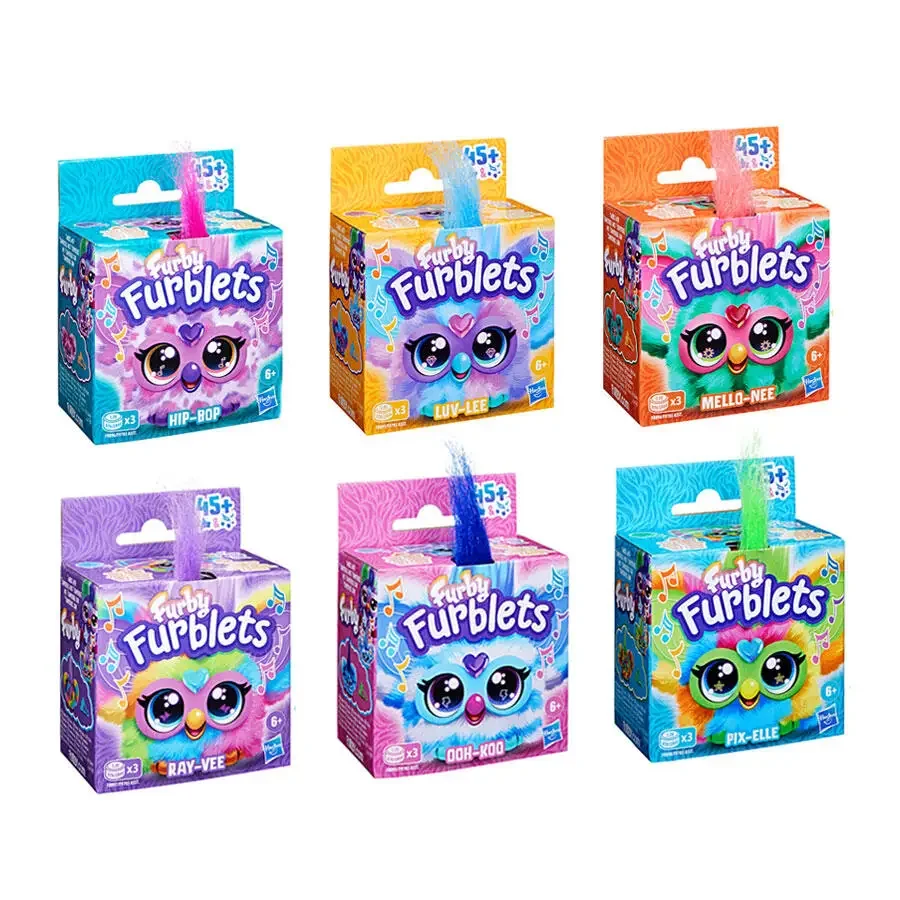 Furby Furblets Mini Electronic Plush Toy Hip-Bop Luv-Lee Pix-Elle Ray-Vee Singing Vocalizing Electronic Interactive Plush Toys