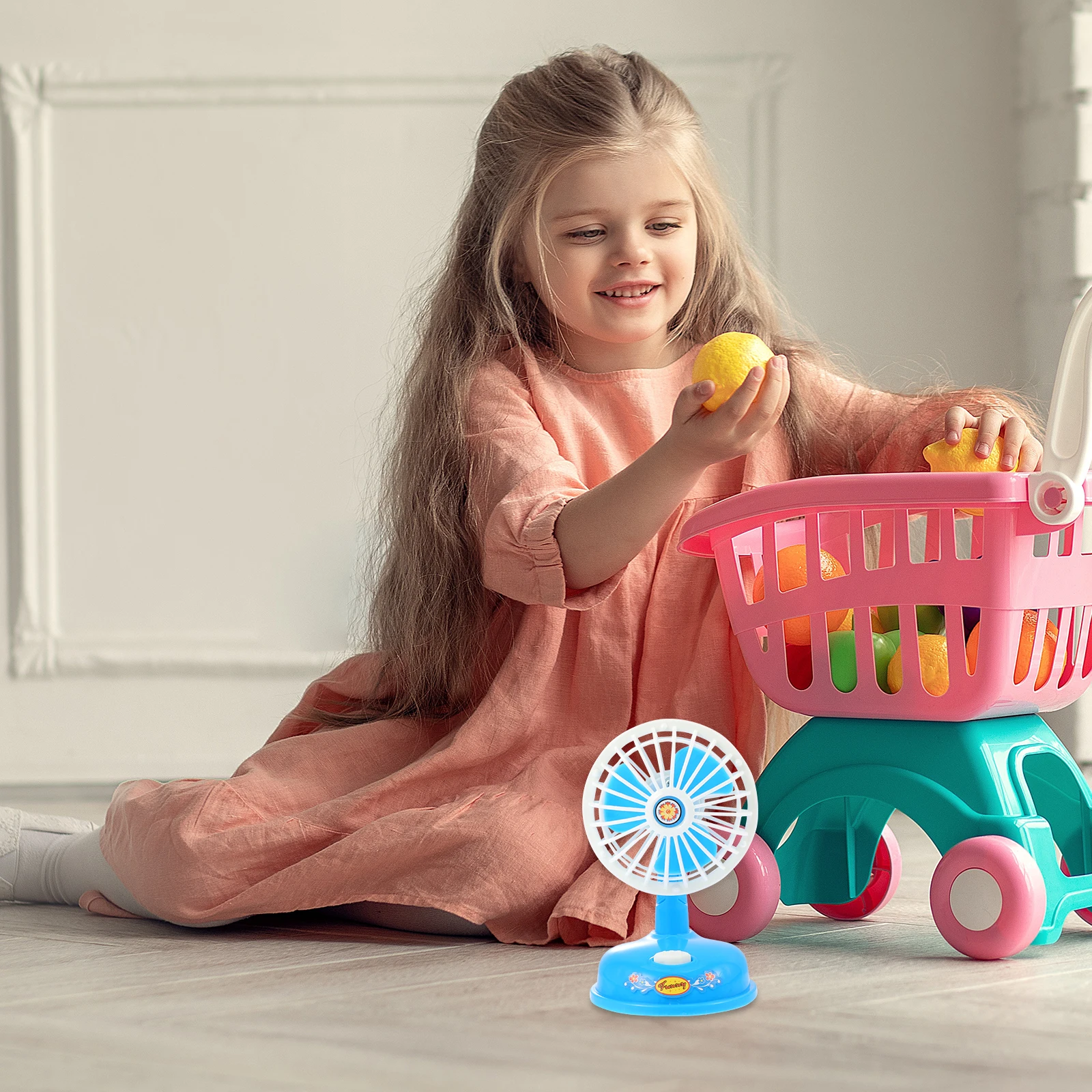 

Simulated Electric Fan Mini Plastic Kids Toy Educational Pretend Play House Appliances Creative Learning Safe Rounded Edges Hand
