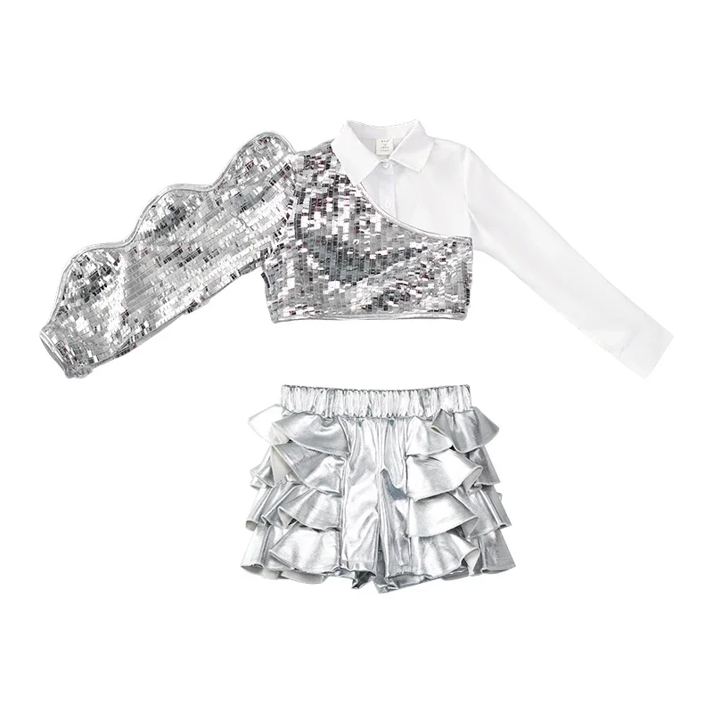 K-PoP Kleding Kindercatwalkkostuums, meisjesmodellen, catwalkshows, kostuums, mode, kinderen, jazzdans, coole kleding meisje