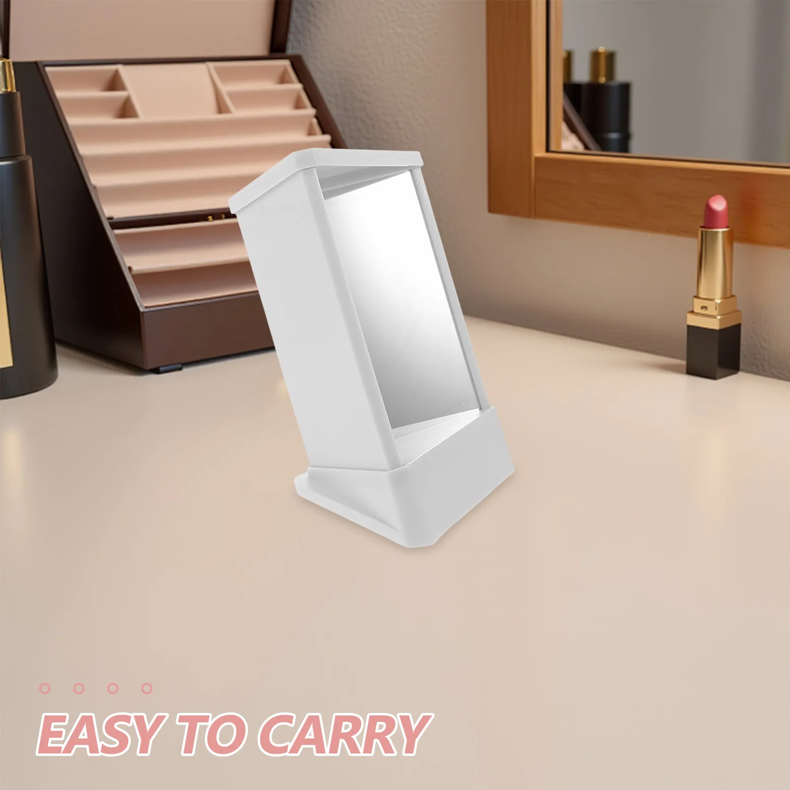 True Image Non-Reversing Makeup Mirror White Stand Precision Dressing Table Vanity Mirror for Accurate