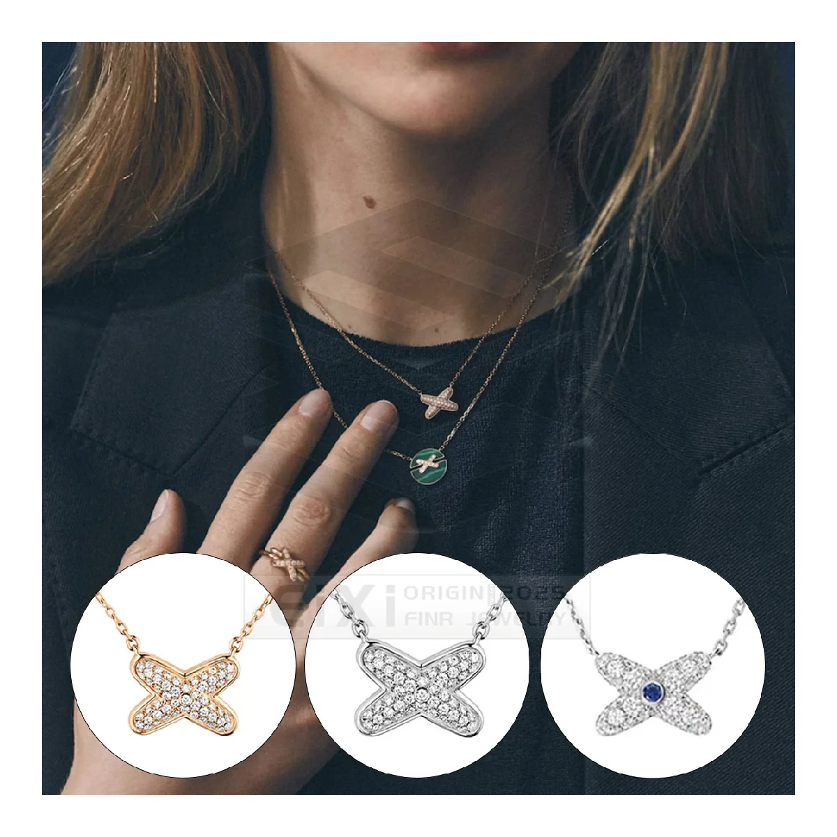 

Noble and Gorgeous S925X Zircon Necklace Pendant, Versatile for Banquet and Party, High Quality Jewelry - Birthday Gift