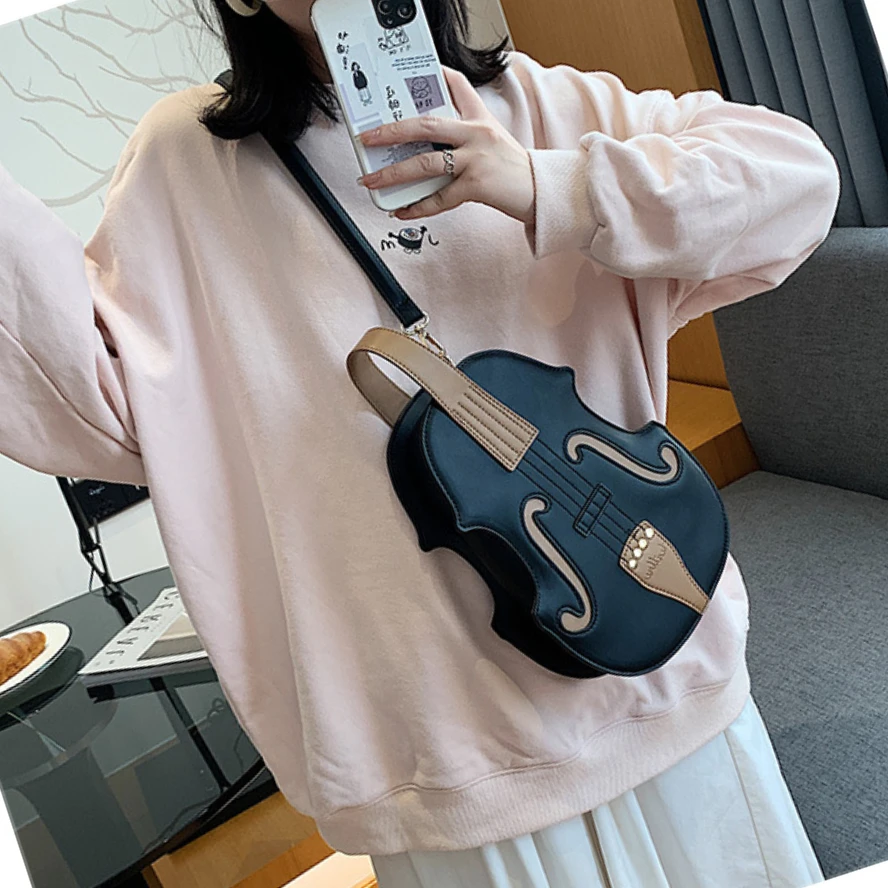 New Fashion Pu Leather Women\'s Backpack Designer Female Violin Shoulder Crossbody Bags Brand Luxury Handbag Shopper Purse bolsos