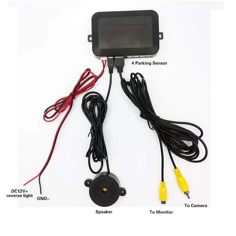 Video Parking Sensor Kit Car Reverse Backup Radar Assistance Auto Monitor Digital Display forMonitor Camera System