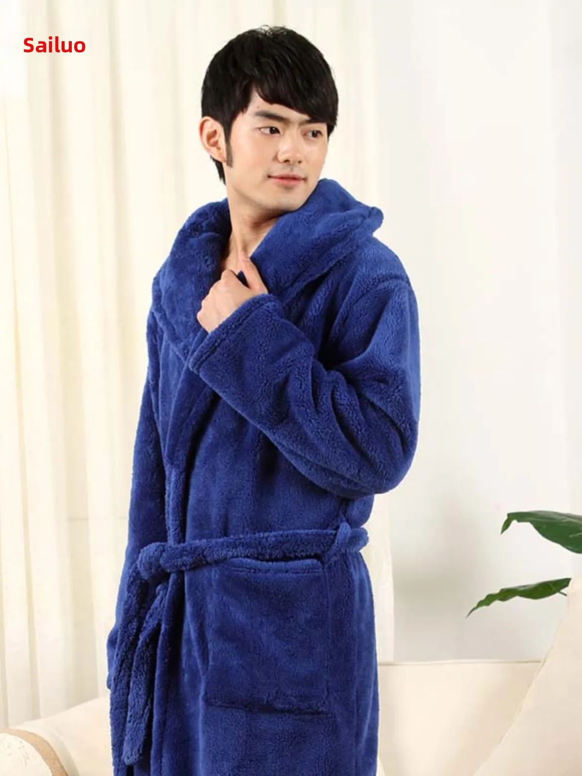 Large Size Coral Fleece Bathrobe Thick Long Home Clothes Men Women Couples Comfortable Cotton Velvet Robe Winter Warm