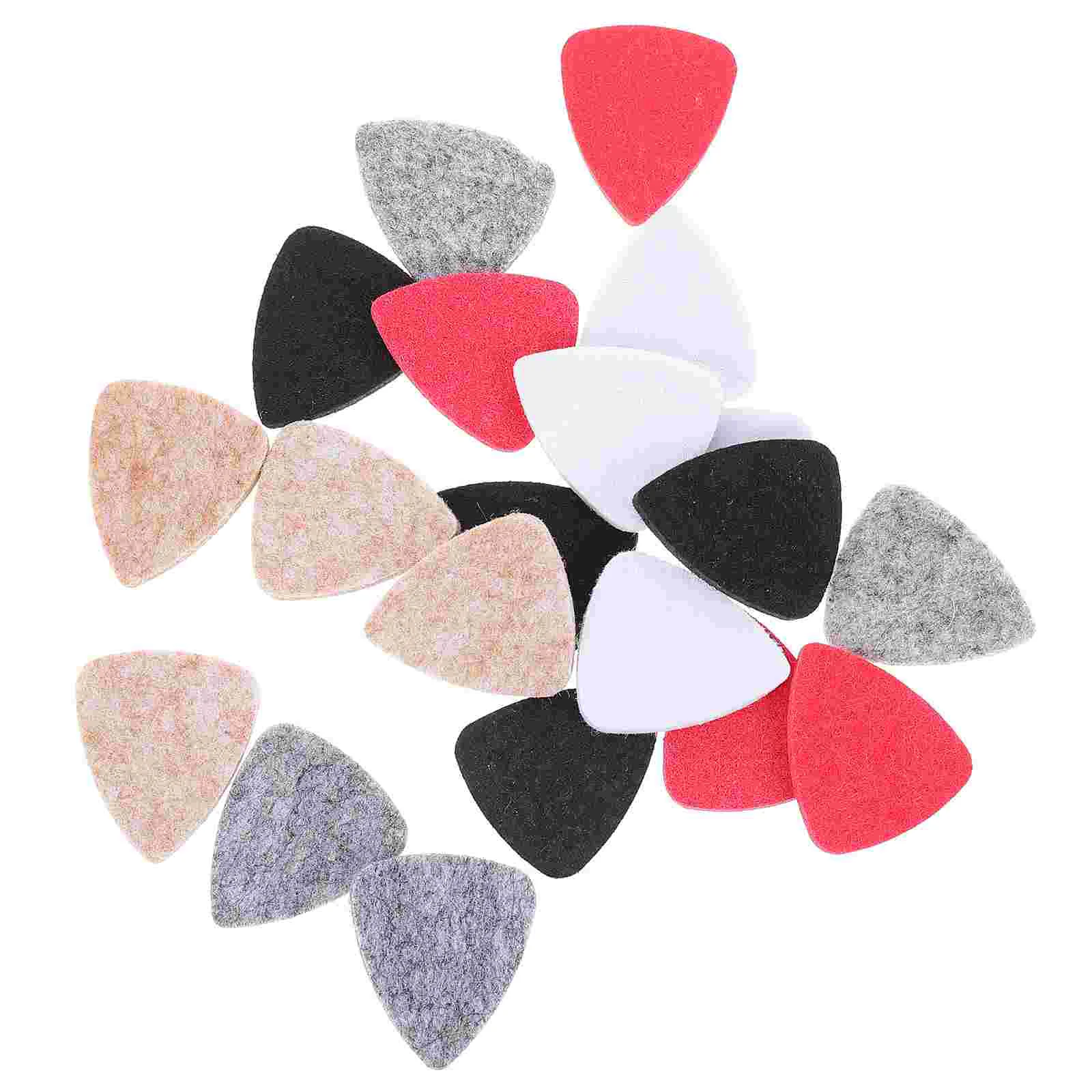 20 Pcs Guitar Felt Picks for Acoustic Ukulele Replacement Parts Bass Plectrum Triangle Electric