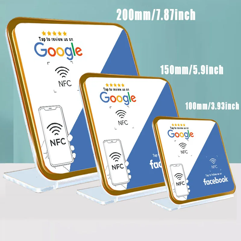 NFC Dual Chips Schnitts telle Acryl Stand Display für Google Instrument Facebook