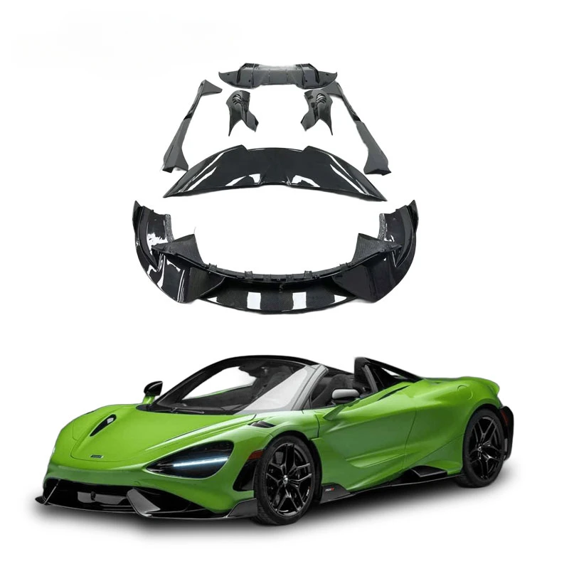 for McLaren 720's FLDZ car 765LT-style carbon fiber front and rear lip skirt body kit upgraded to 765LT