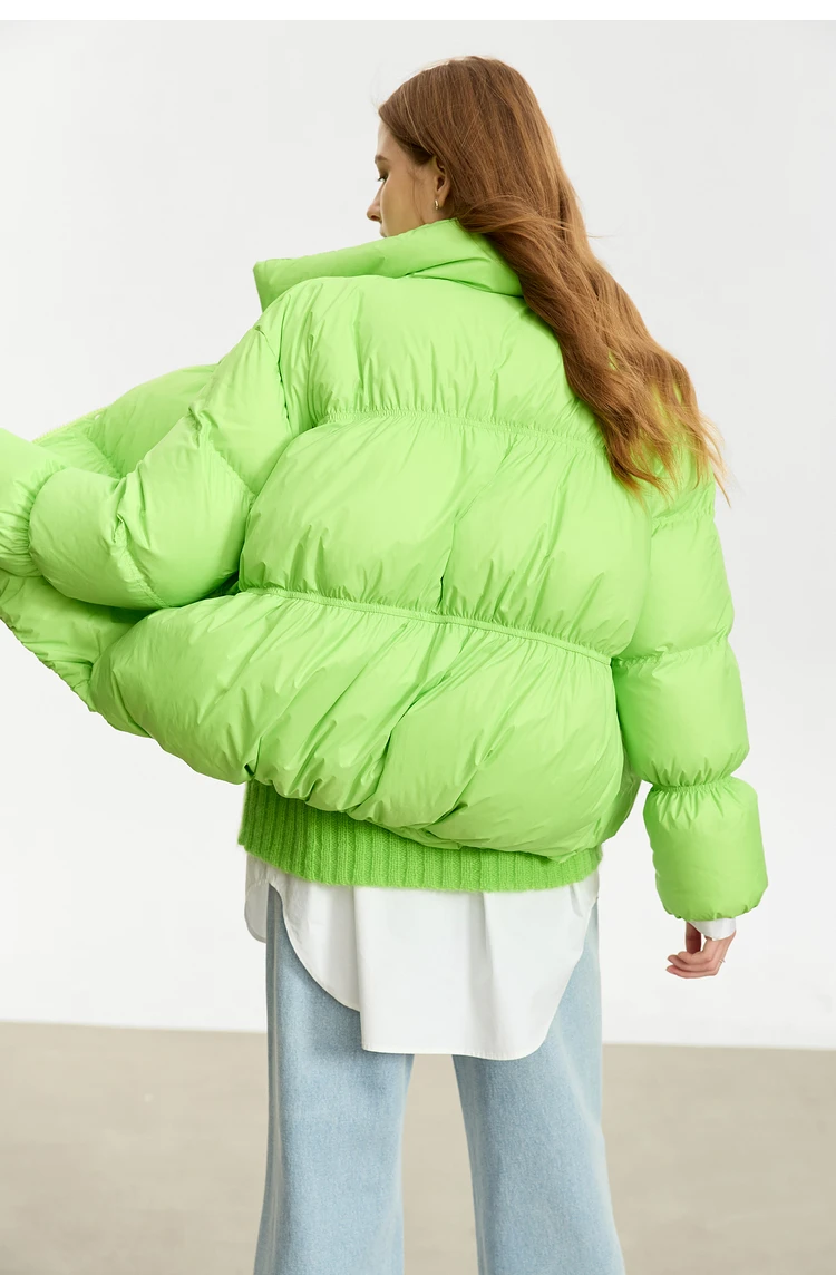 AMII Minimalist Women's Winter Down Jacket Zipper Button Warm Short Overcoats 2025 Winter New Female Solid Down Jacket 12344053