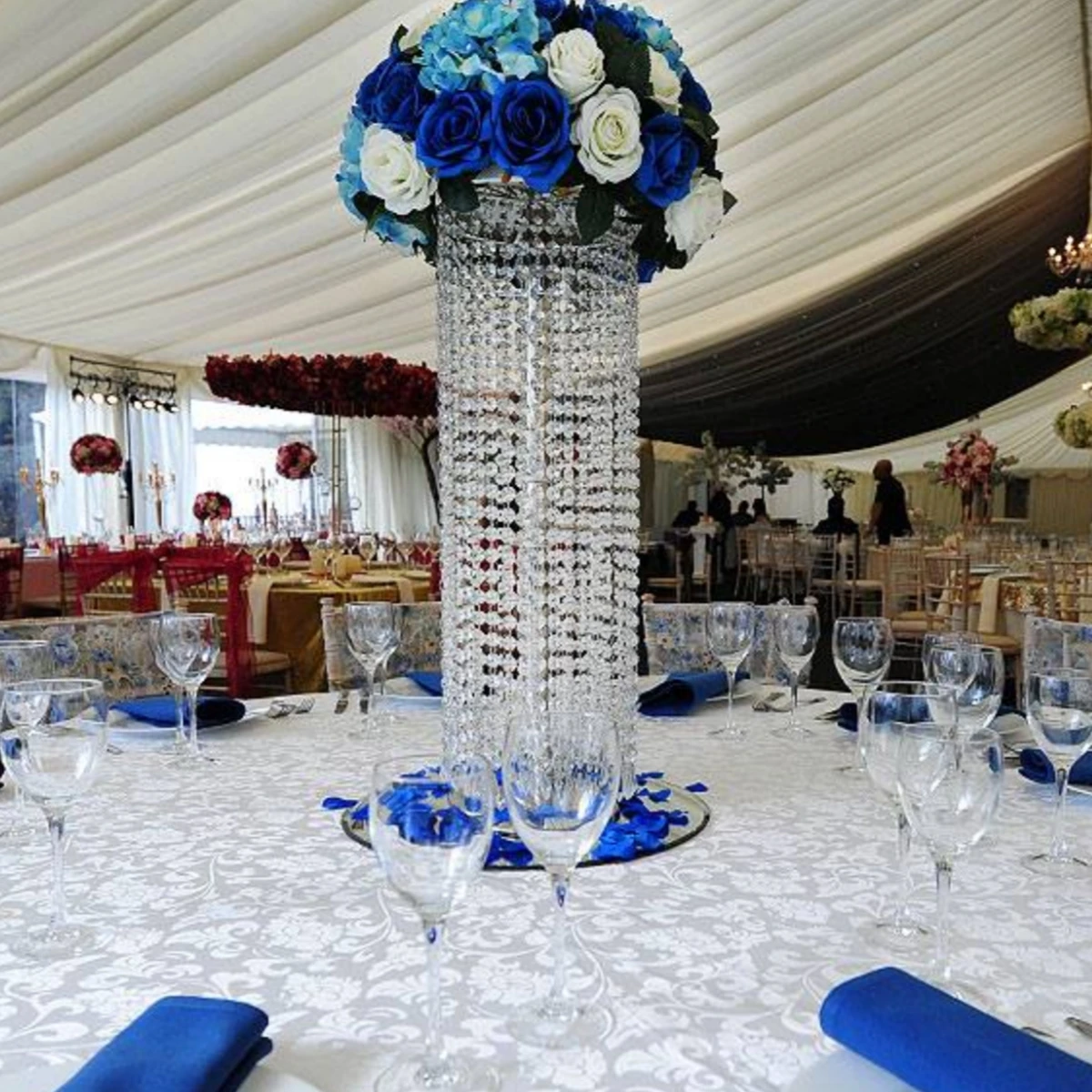 

8pcs)50cm to100cm)round wedding centerpiece crystal wedding table clear Candlestick crystal acrylic flower stand candelabra 89