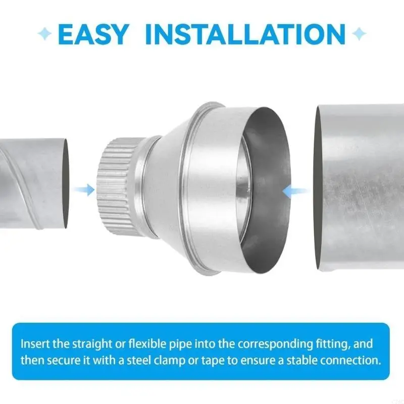 Adaptateurs d'aération 4 à 5 pouces faciles à installer, construction en acier pour une intégration fluide dans les systèmes