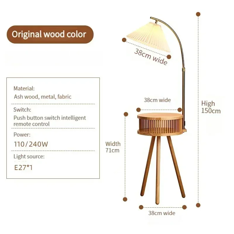 Tiroir en bois de noyer E27 lampadaire LED salon canapé coin chambre chevet Zen esprit étude décor à la maison rétro lampe sur pied