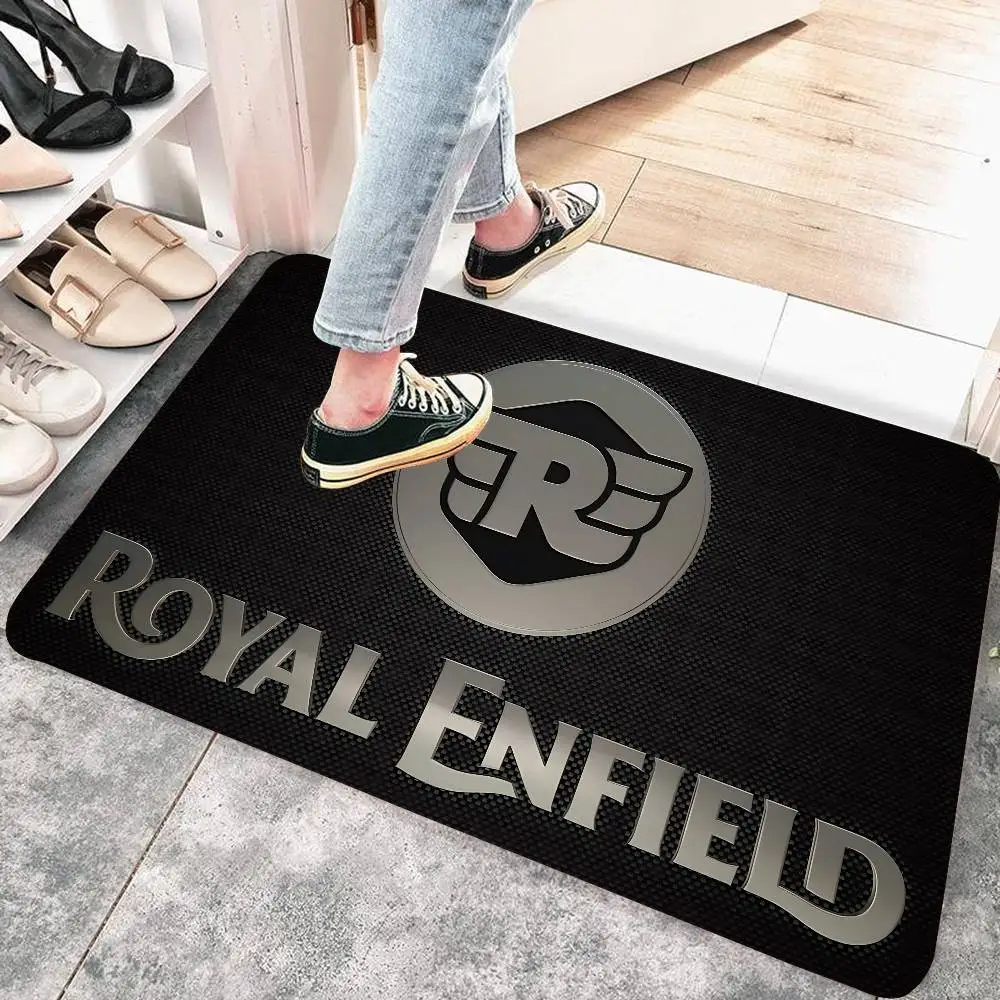 ROYAL ENFIELD Motorcycle logo Floor Mat Cheaper Anti-slip Modern Living Room Balcony Printed Bedside Mats