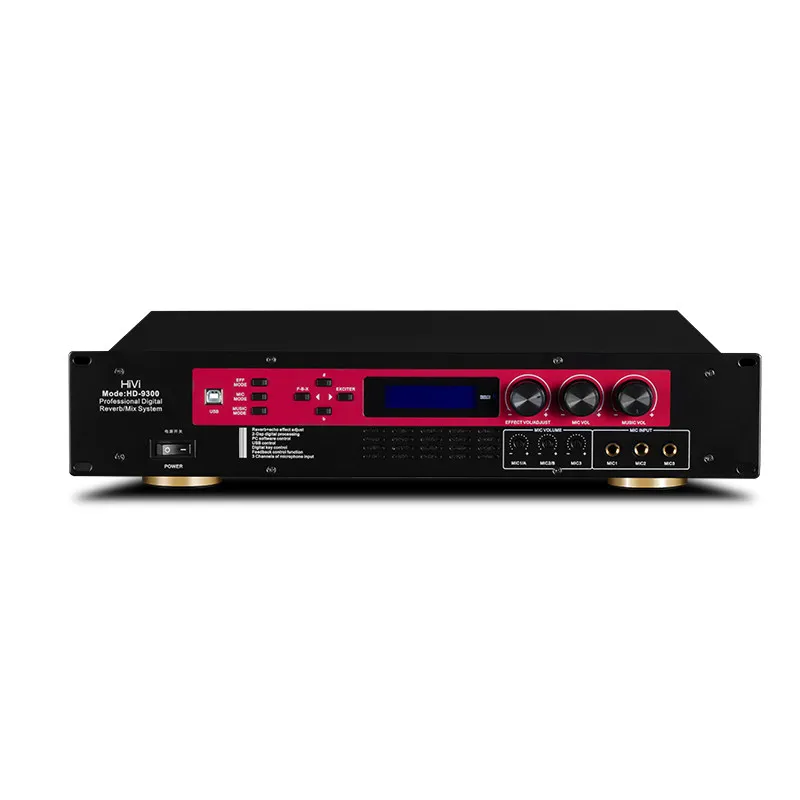 BREEZE NEW-Hivi/HD-9300 Karaoke Dual-Channel Stereo Fixed-Resistance Conference Amplifier Anti-Howling with Reverberation