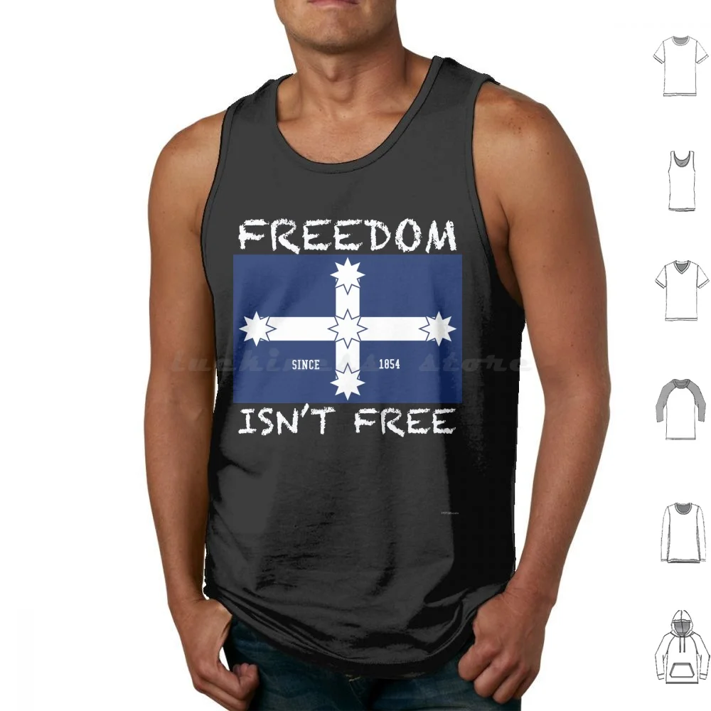 Isn't Free Eureka Flag Tank Tops Print Cotton Isnt Free Free Eureka Eureka Flag